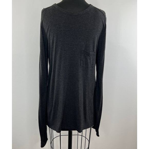 T Alexsander Tops - T Alexander Wang Gray Long Sleeve Round Neck Women's Top Size M Medium